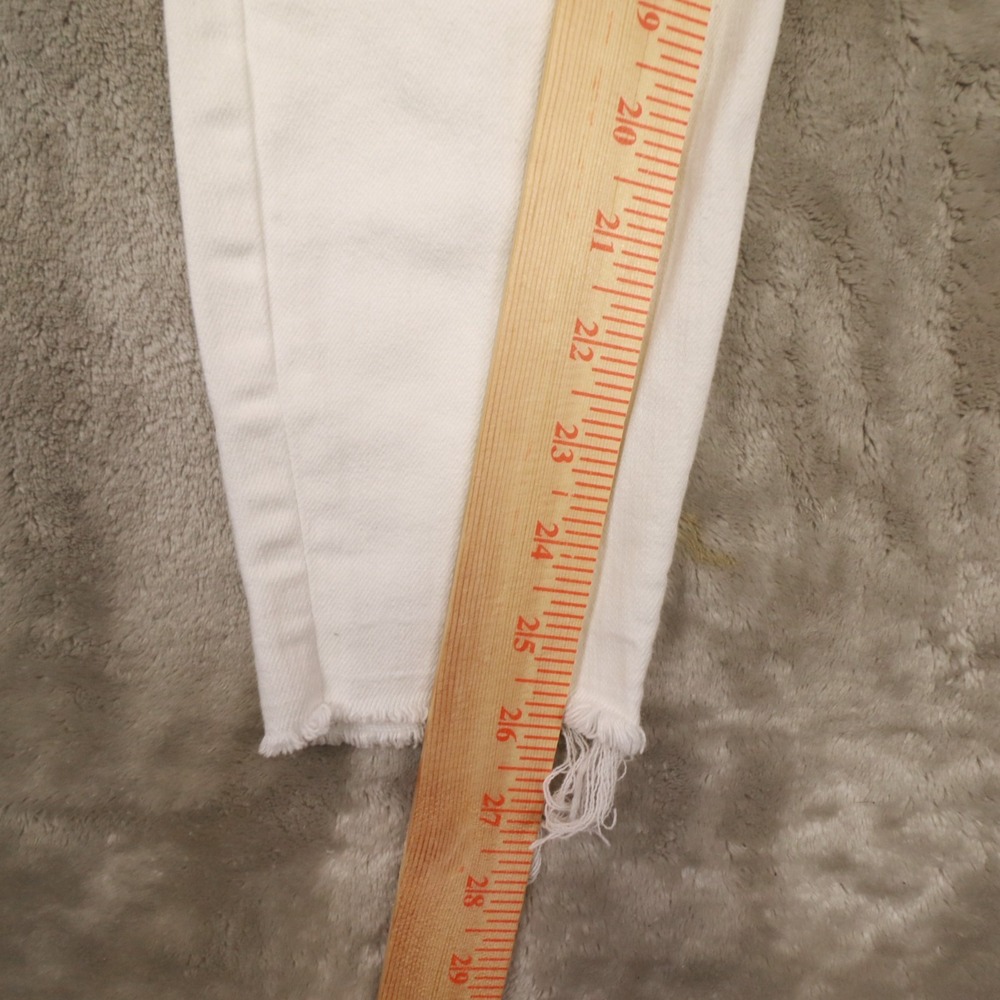 Spanx Solid White Distressed Denim Jeans Women's … - image 7